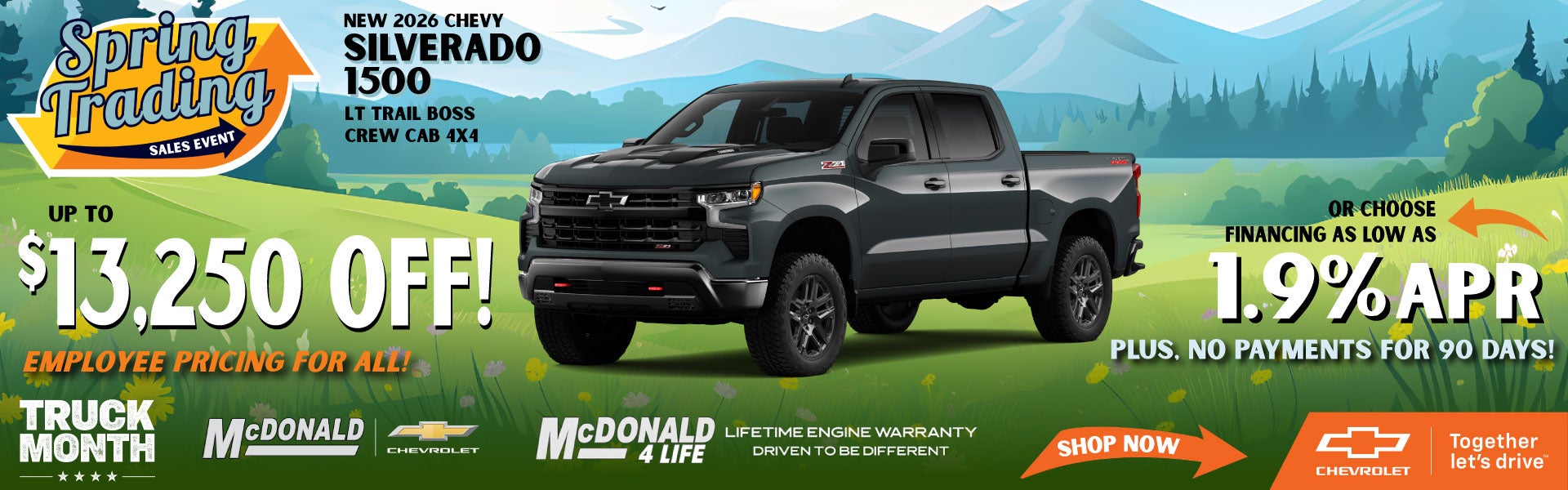 UP TO $13,250 OFF NEW SILVERADO 1500 TRUCKS!